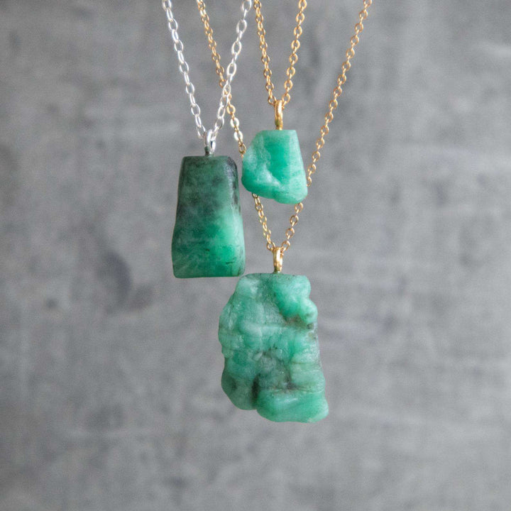 Raw Emerald Crystal Necklace