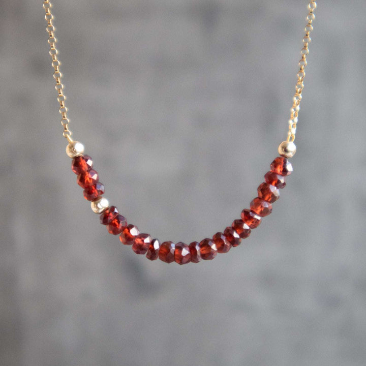 Beaded Garnet Necklace