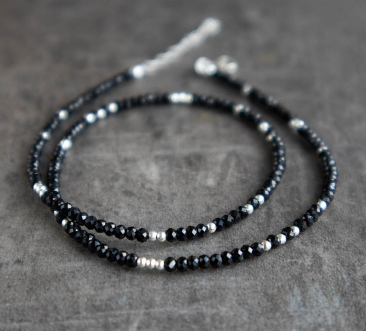 Black Tourmaline Necklace Sterling Silver