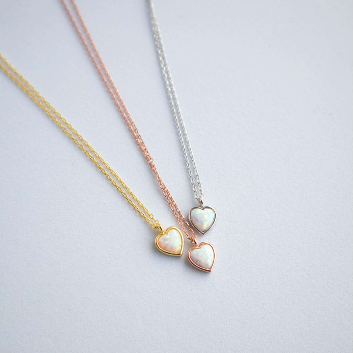 heart shaped Opal Necklace