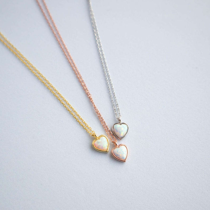 heart shaped Opal Necklace