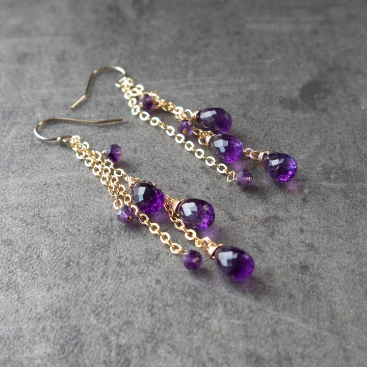 Amethyst Earrings Gold