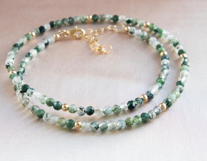 Moss Agate Bead Necklace