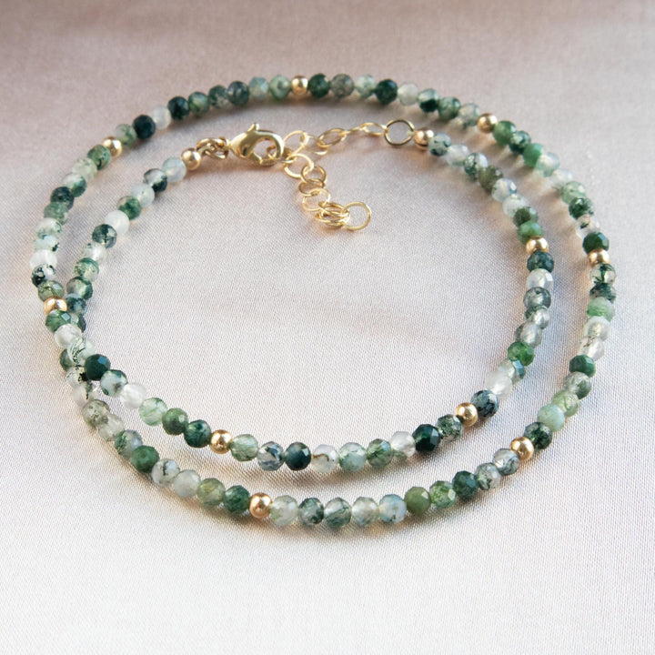 Moss Agate Beaded Necklace