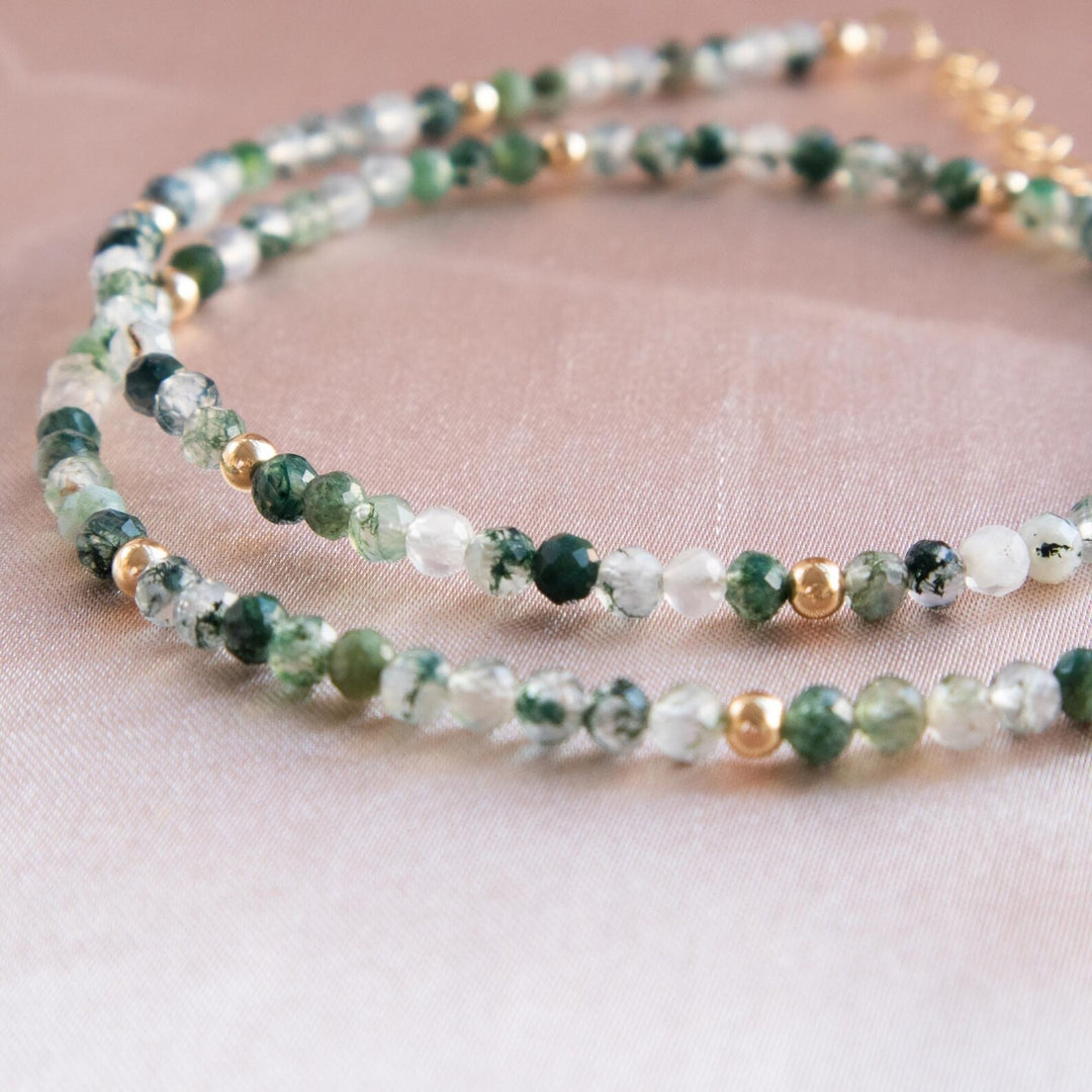 Moss Agate Beaded Necklace
