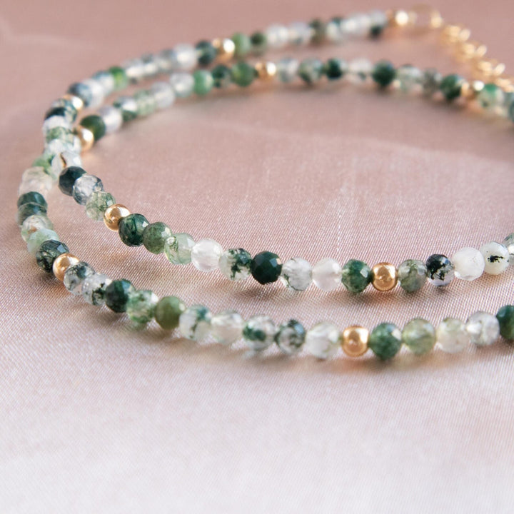 Moss Agate Beaded Necklace