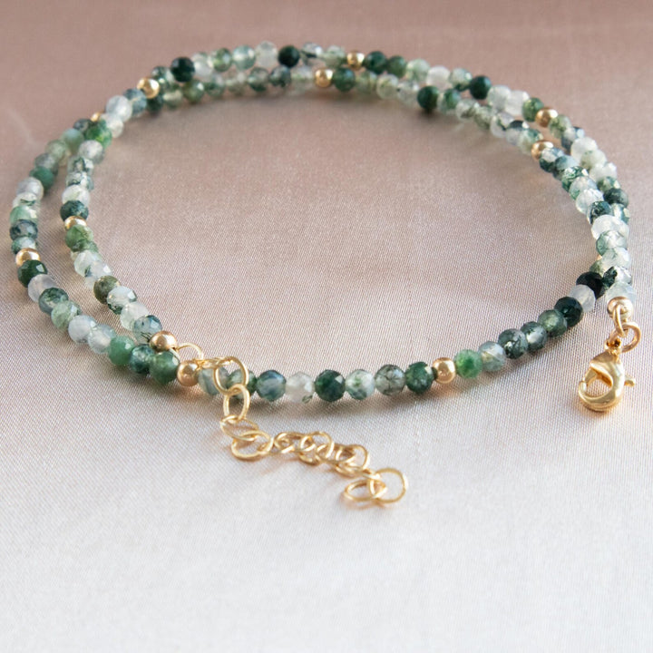 Moss Agate Beaded Necklace