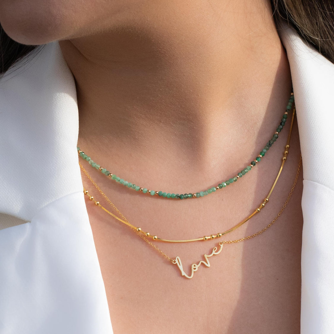 Emerald Beaded Necklace
