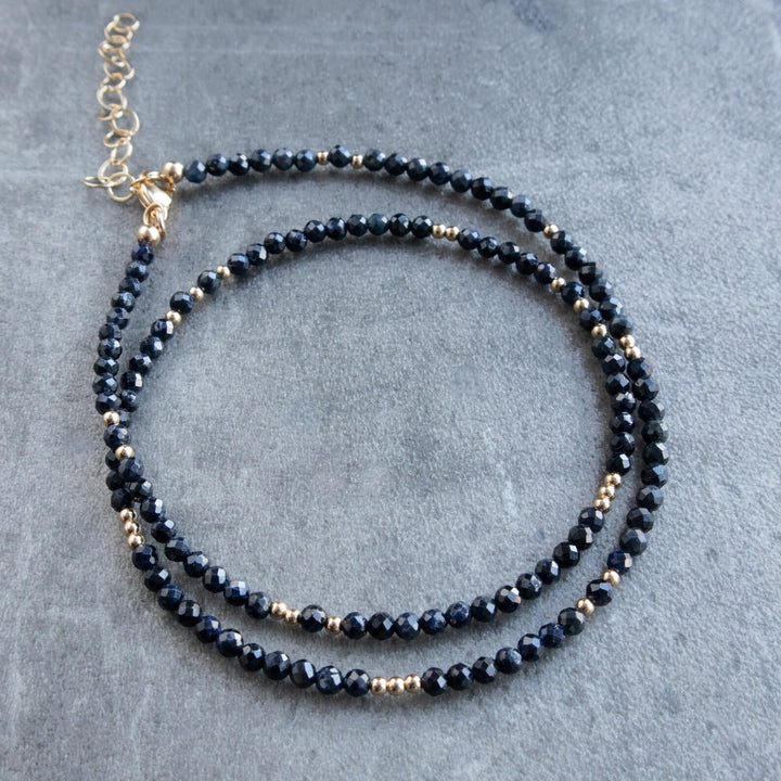 Sapphire Beaded Necklace