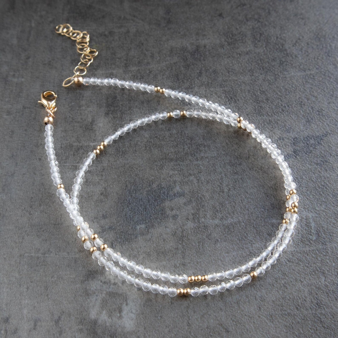 Clear Quartz Beaded Necklace