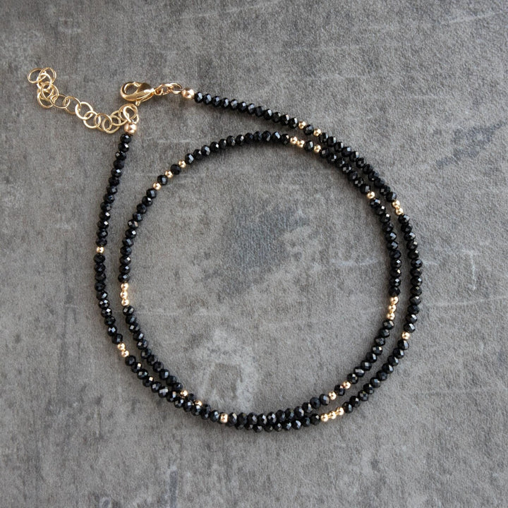 Black Tourmaline Necklace Gold