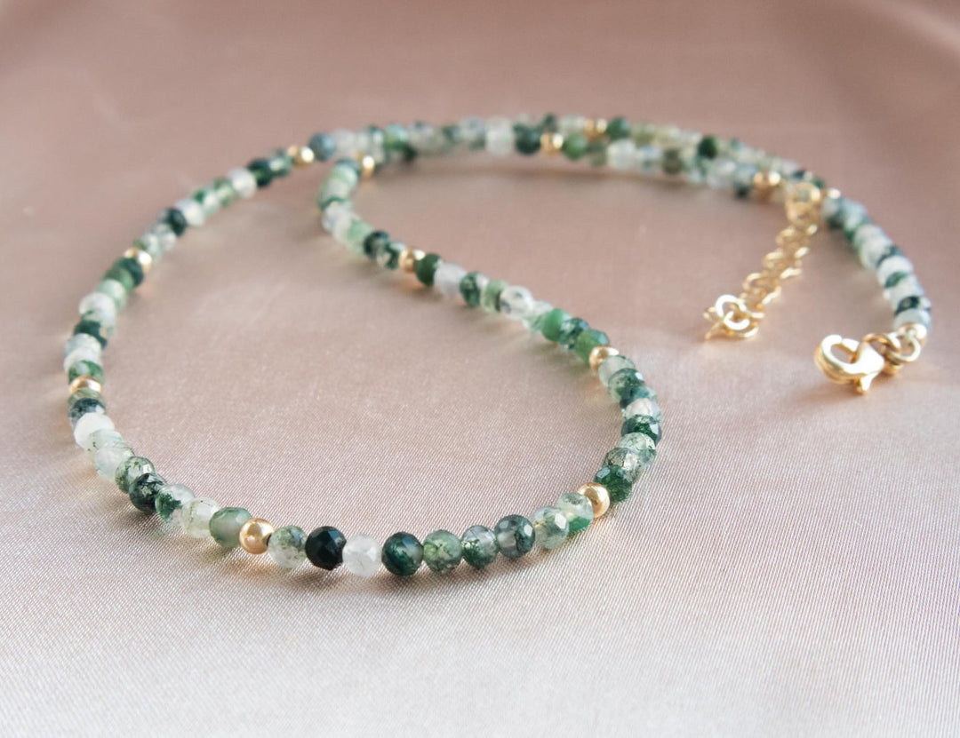 Moss Agate Beaded Necklace