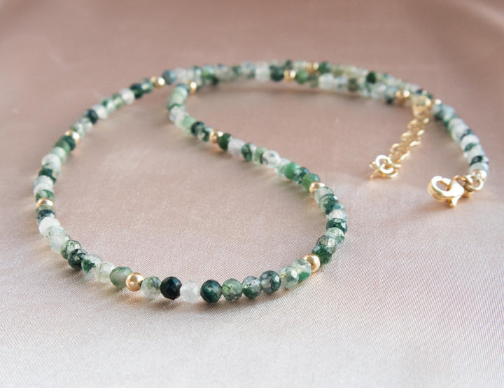 Moss Agate Beaded Necklace