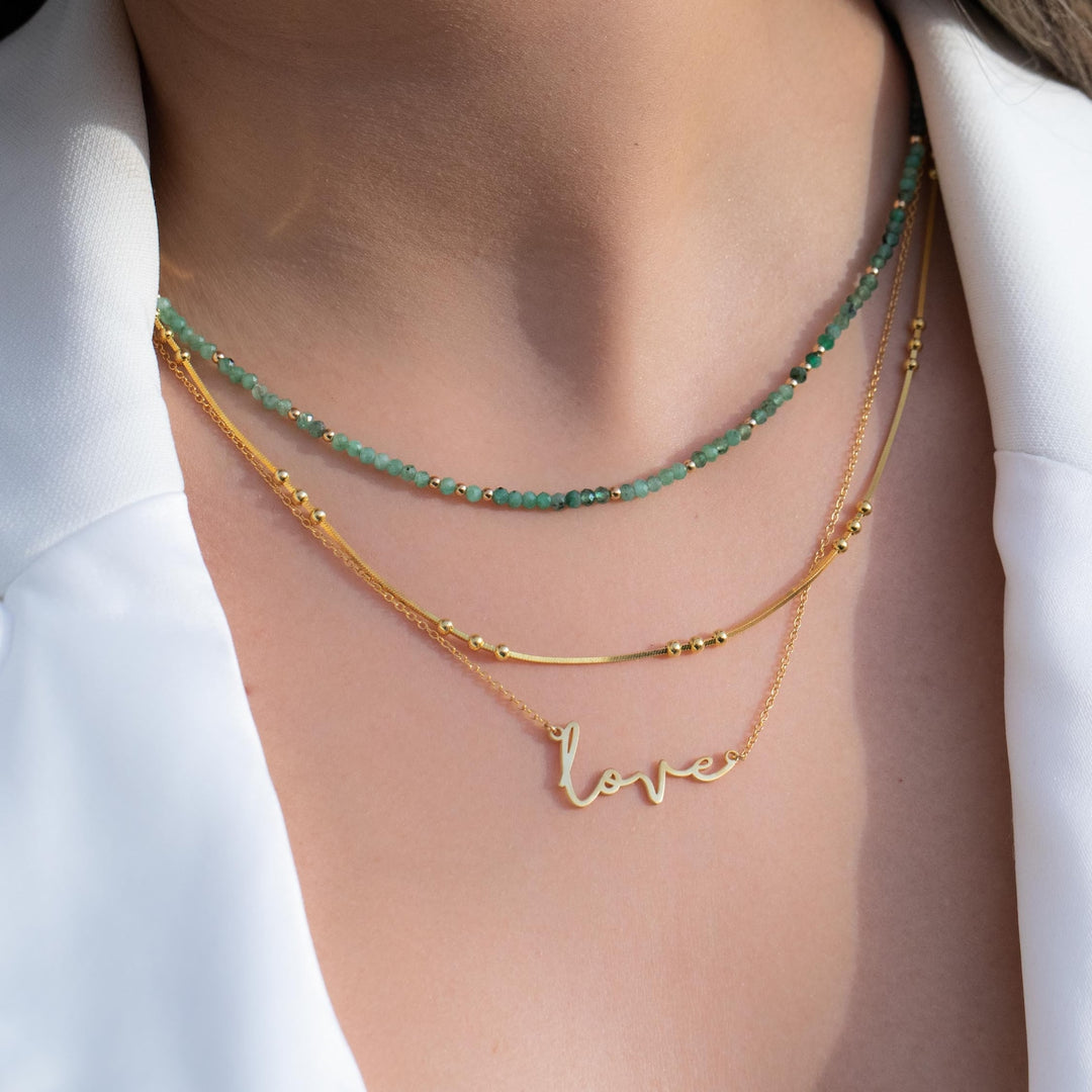 Gold and Emerald Necklace