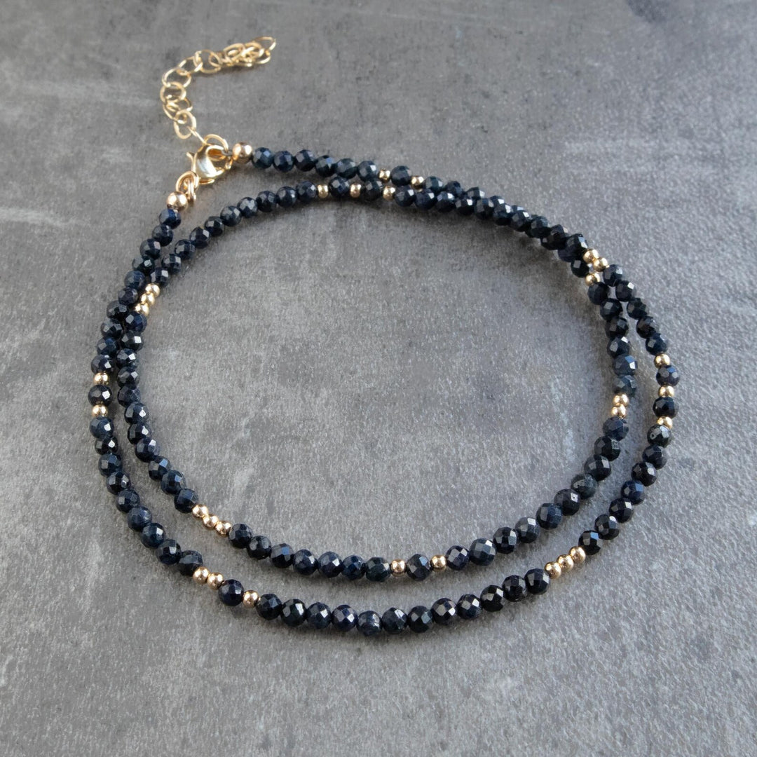 Sapphire Beaded Necklace