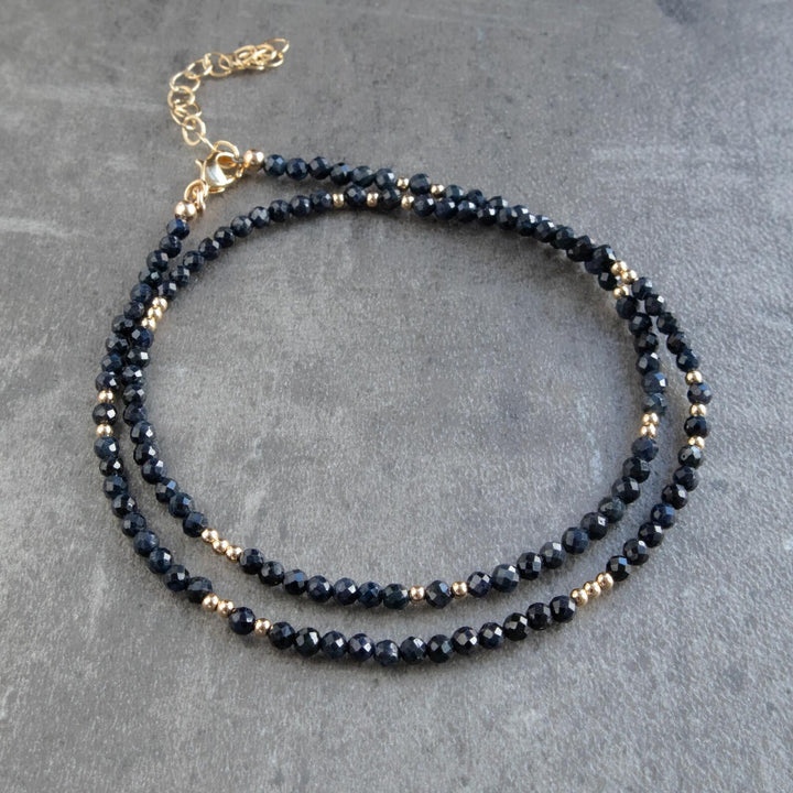 Sapphire Beaded Necklace