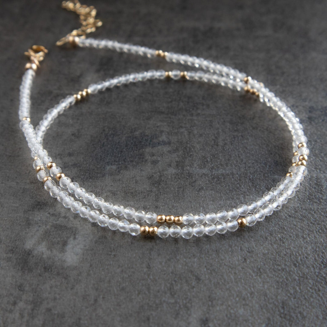Clear Quartz Beaded Necklace