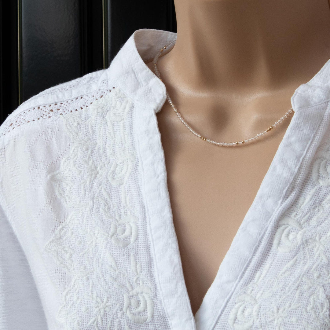 Clear Quartz Beaded Necklace