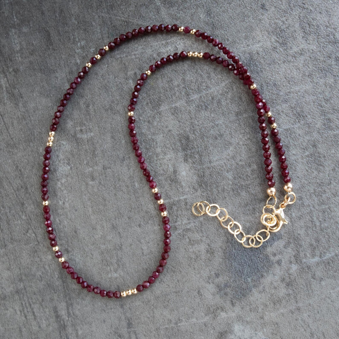 Ruby Beaded Necklace