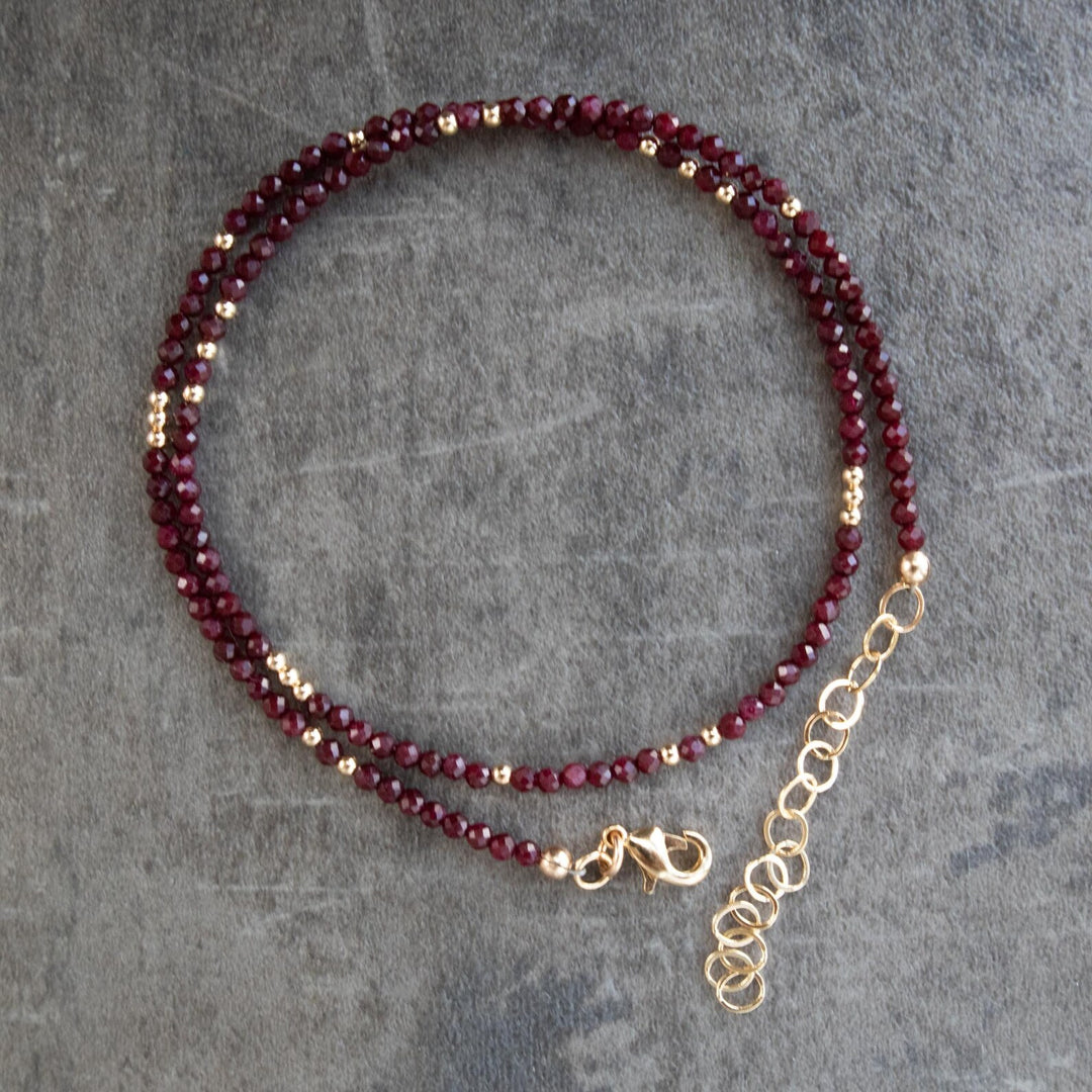 Ruby Beaded Necklace