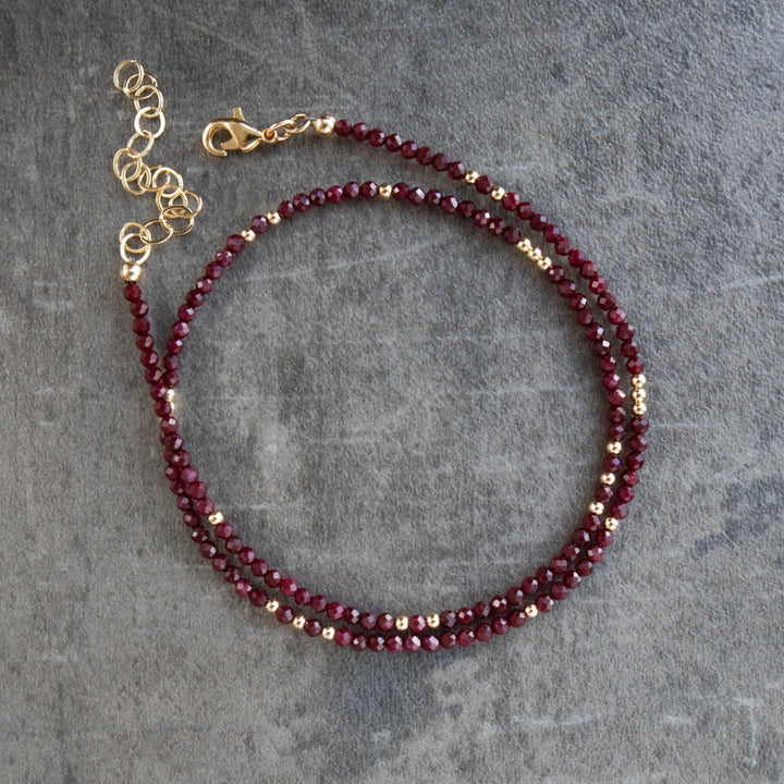 Ruby Beaded Necklace