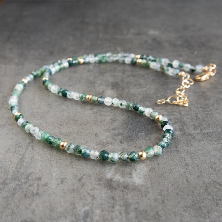 Moss Agate Beaded Necklace