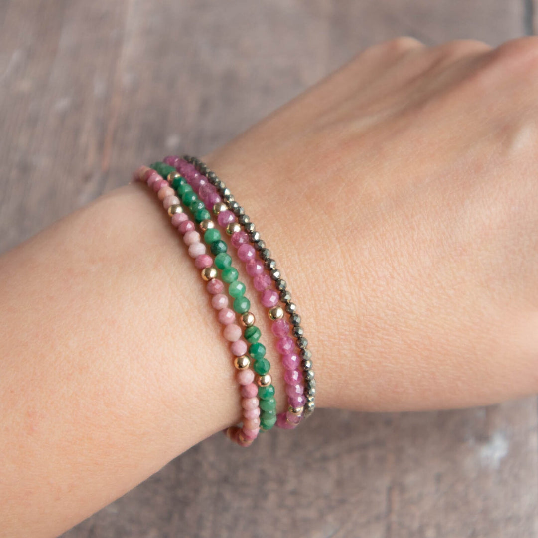 Pink and Green Bracelet Stack