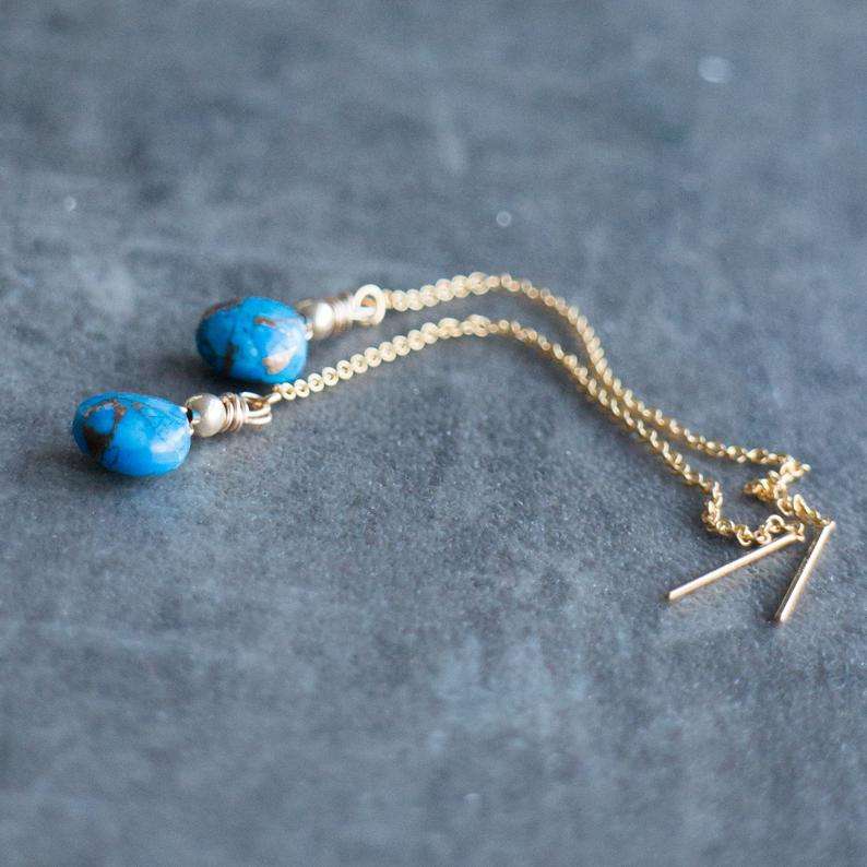 Turquoise Threader Earrings