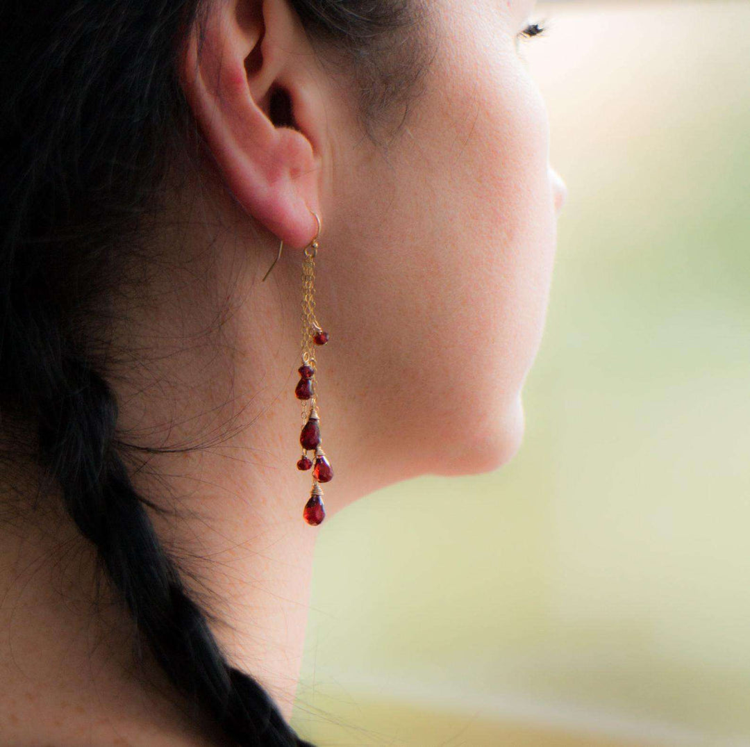 Garnet Drop Earrings