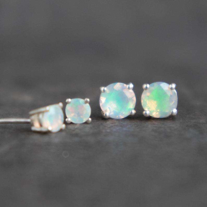 Sterling Silver Opal Earrings