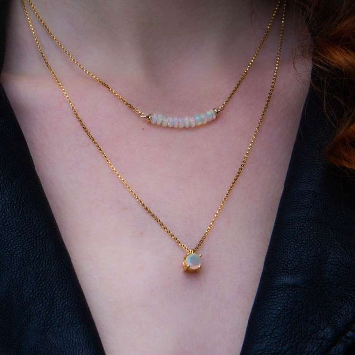 Fire opal necklace