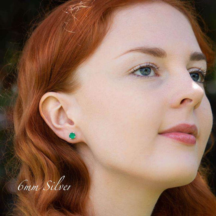 Green Onyx Stud Earrings