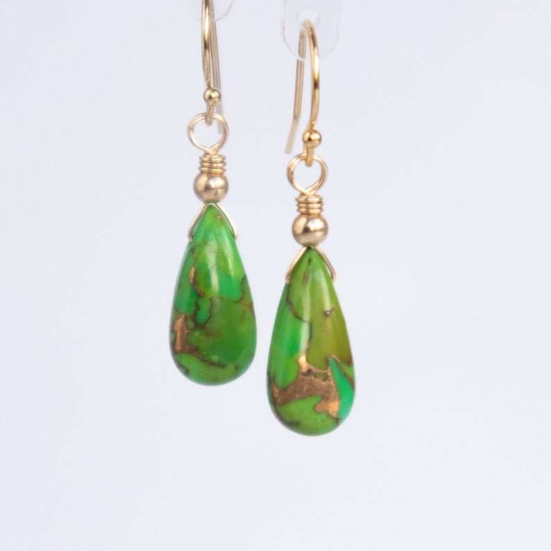 Green Drop Earrings 