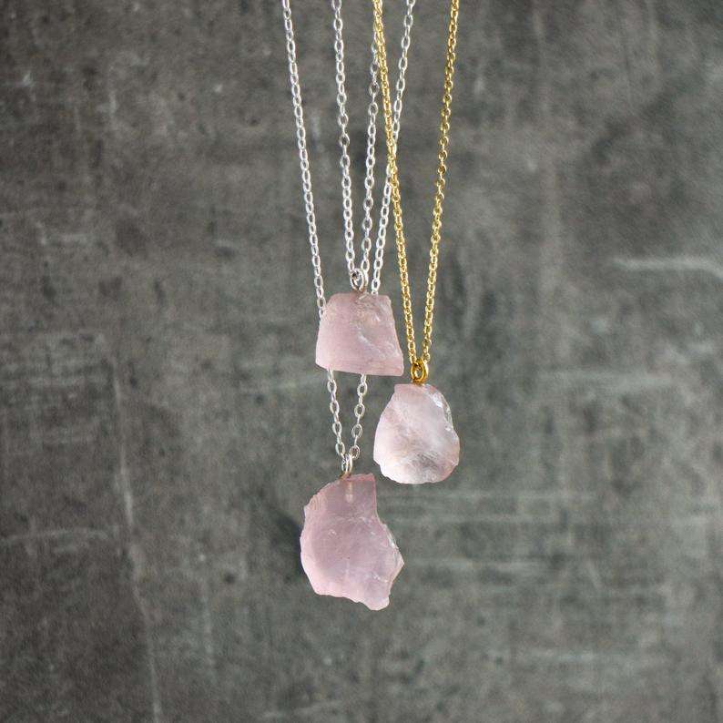 Rose Quartz Crystal Necklace