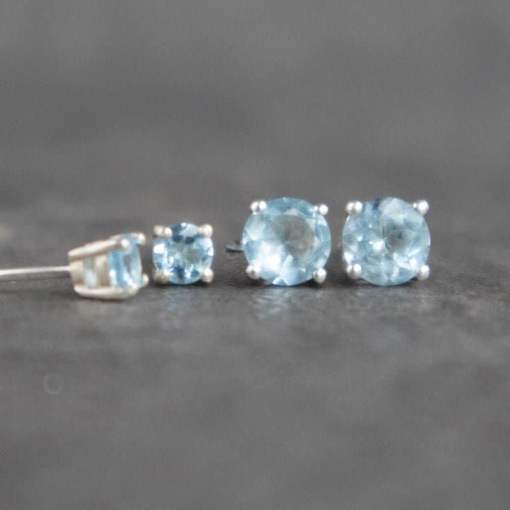 Aquamarine Silver Earrings