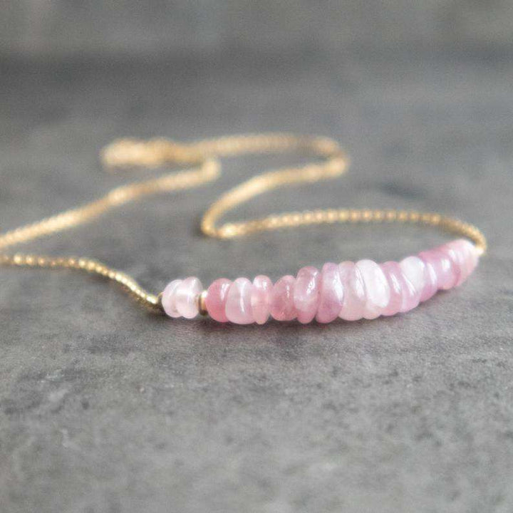 Rose Quartz Gold Necklace