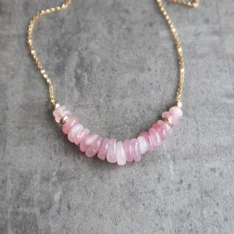 Rose Quartz Bead Necklace