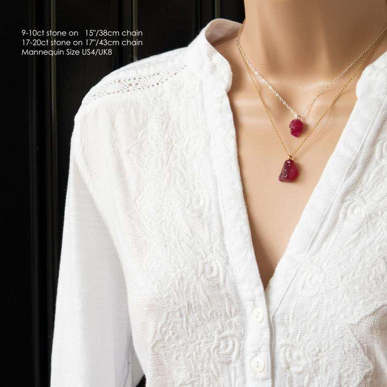 Raw ruby pendant hot sale
