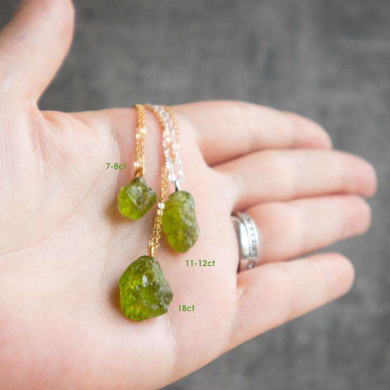 Real peridot necklace sales