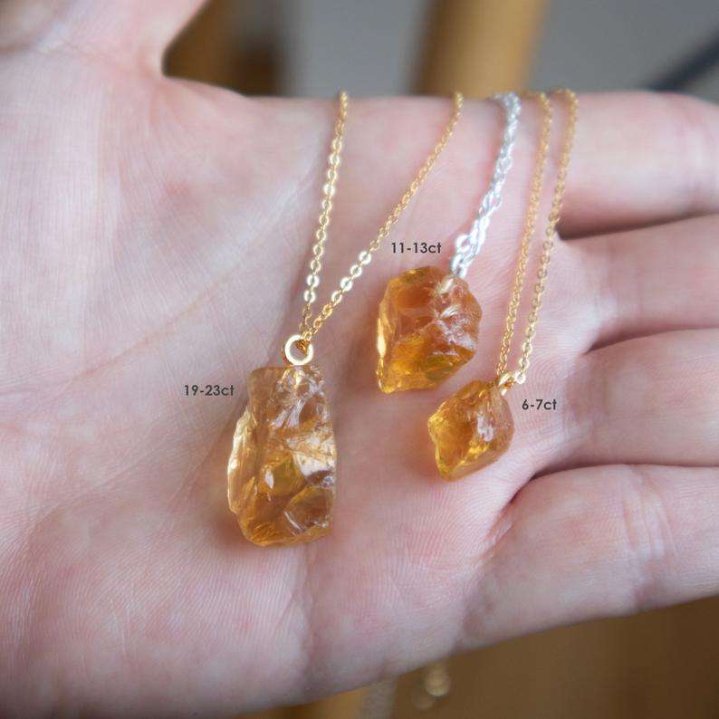 Oval Cut Citrine Pendant Necklace 3.12ct in 9ct Gold | QP Jewellers