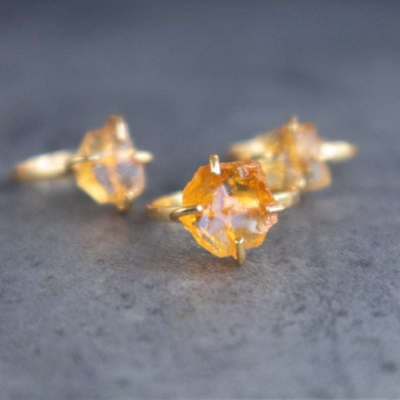 Raw Citrine Ring