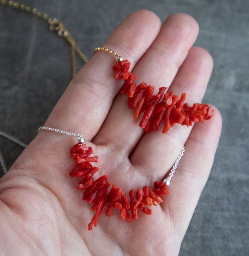 Natural Coral Necklaces | Coral Branches Necklace | Orange Stones Necklace  - Natural - Aliexpress