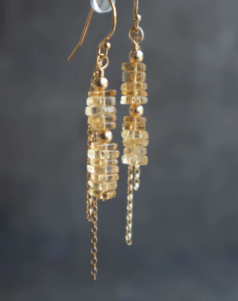 Citrine Earrings Gold