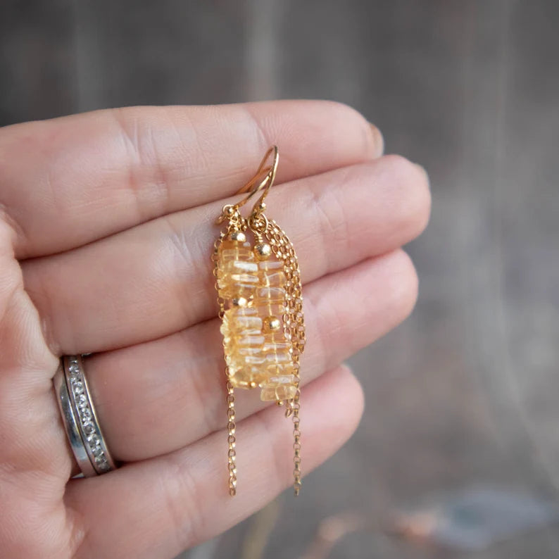 Citrine Gold Earrings