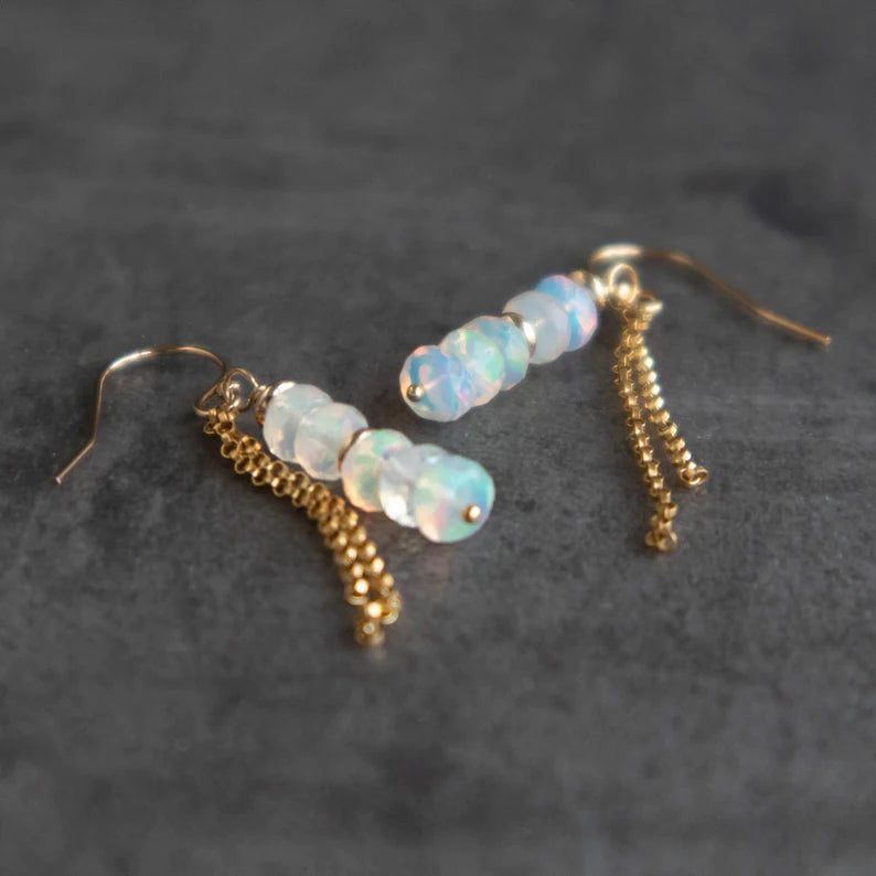 Opal Gold Earrings