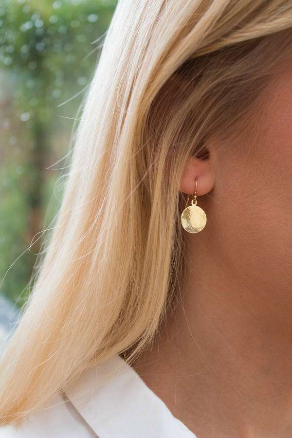 Rose gold disc earrings sale