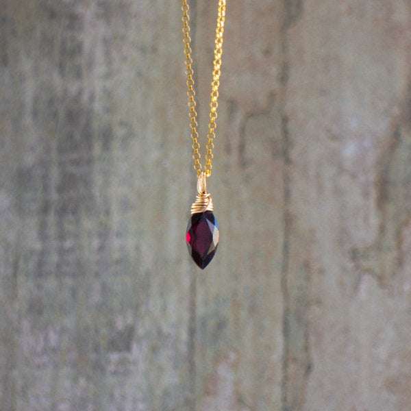 Red Garnet Pendant Necklace