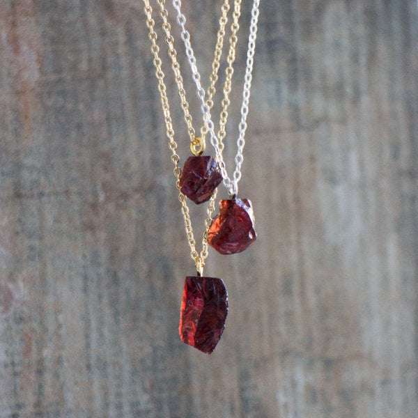 Red Garnet Crystal Necklace