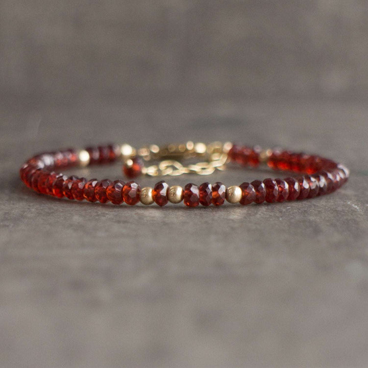 Garnet Bead Bracelet