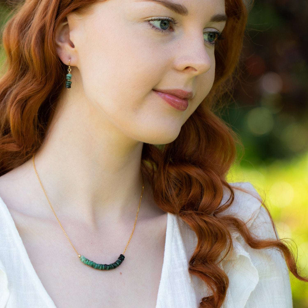 Emerald Earrings and Necklace Set